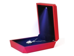 Caja De Joias Com Luz Led Para Colar Pulseira Presente De Parceiro Proposta De Casamento Dia Dos Namorados Vermelho