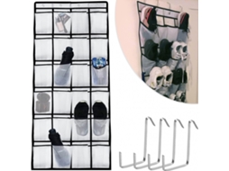 Organizador De Sapatos Pendurado Sobre A Porta, Sapateira Com 24 Bolsos De Malha, 8 Ganchos De Porta, Gadget Aquaforge (branco)