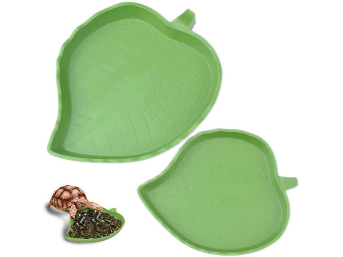 Tigela para Água e Comida para Répteis, Ideal para Tartarugas, Lagartos, Aranhas e Escorpiões de Pequeno Porte Verde AQUAFORGE