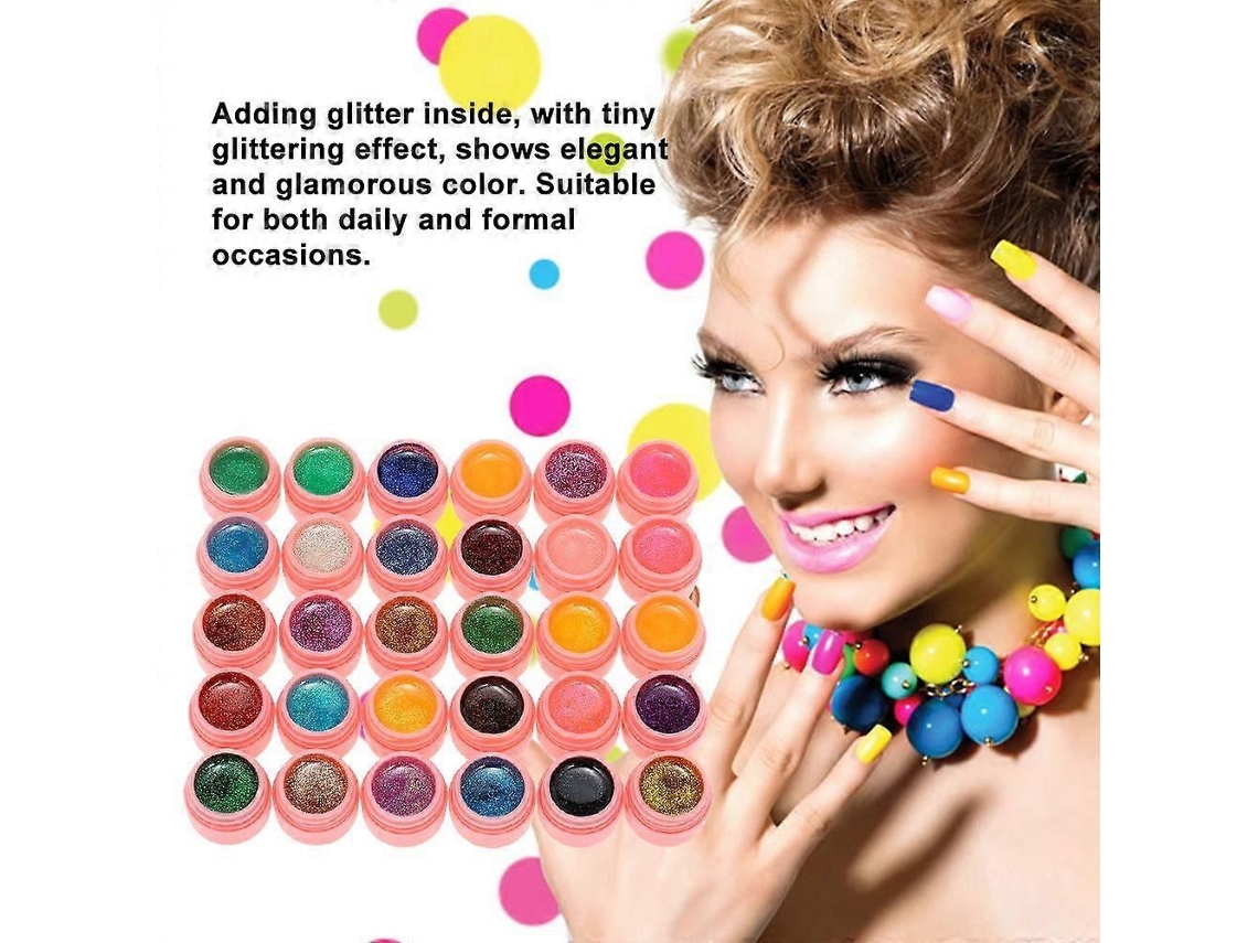 30 Colors Glitter Nail Gel Polish Uv Art Professional Lamp Led Set Lacquer Solid Glitt Er Color Painting G GOKOCO