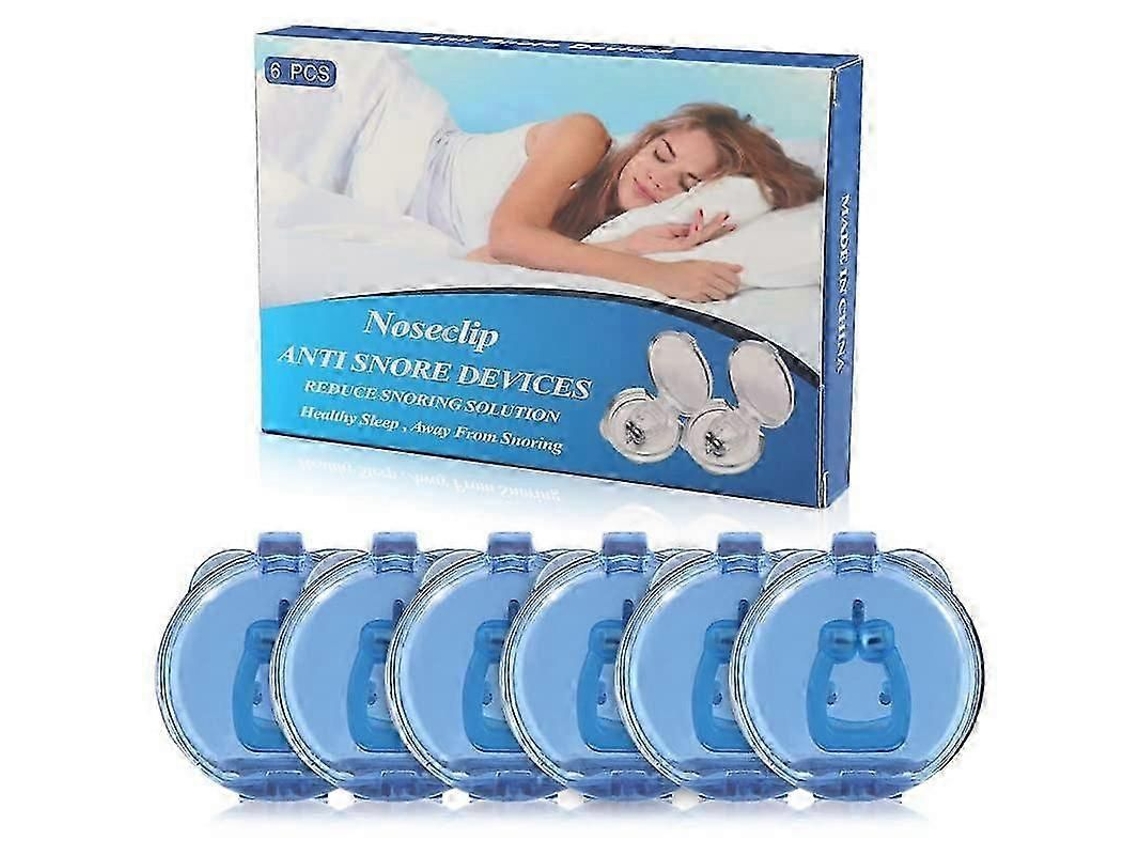 Clipe Nasal Antirronco, Pacote Com 6, Separador Nasal Magnético, Azul, Com Estojo De Armazenamento