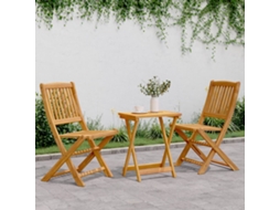 Vidaxl 3 Pcs Conjunto Jantar Dobrável P/ Jardim Madeira Acácia Maciça