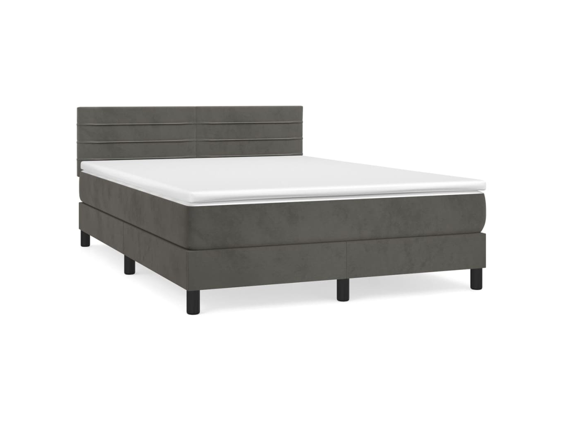 Box Spring Bed, Box Spring Beds Vidaxl Cinzeto Veludo (140 X 200 Cm)
