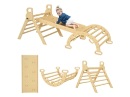 Arco Triangular De Escalada Infantil 5 Em 1 Com Triângulo De Rampa De Reversível E Gangorra.