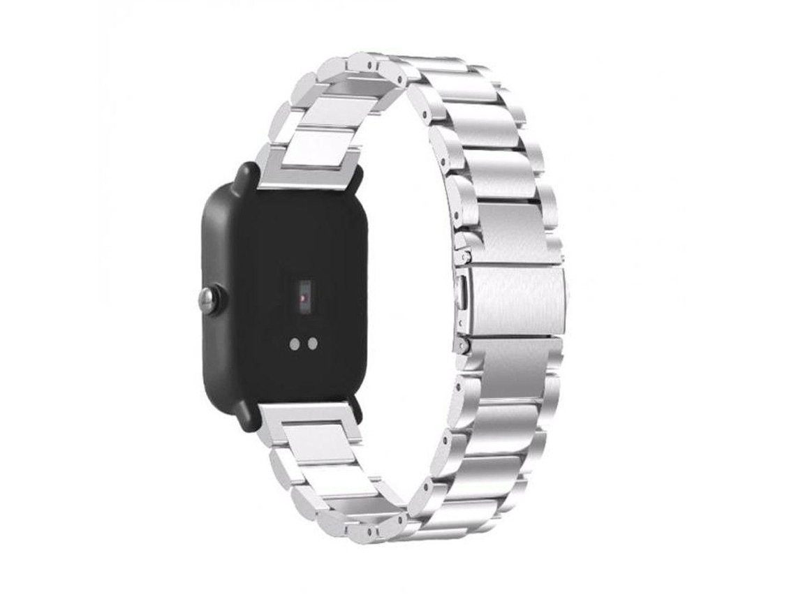Bracelete Aço Stainless Lux com Ferramenta Xiaomi Amazfit Bip Gtr e Gts Silver
