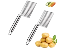 Cortador De Verduras Multifuncional De Acero Inoxidable, Cortador De Batatas Ondulado Para Frutas E Verduras 2 Piezas