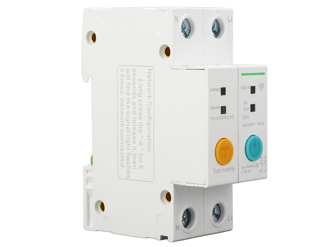 Laxiscreed Disjuntor Wifi Com Proteção Contra Fugas E Controlo Remoto Para Casa Inteligente