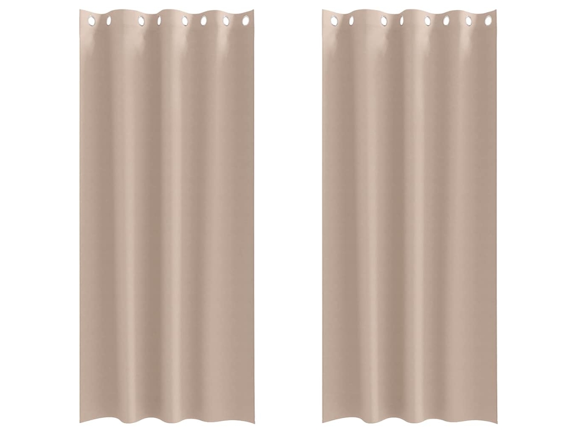 Conjunto 2 Cortinas Opacas Vidaxl Castanho-acinzentado Poliéster (260 X 140 Cm)