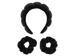 Set De 2 Cintas Para Cabelo E Pulseiras De Lavagem Facial, Poliéster Suave, Evita Molhar O Cabelo E Mantém Seco