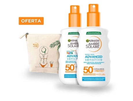 Conjunto Proteção Solar Peles Sensiveis Oferta Bolsa GARNIER AMBRE SOLAIRE