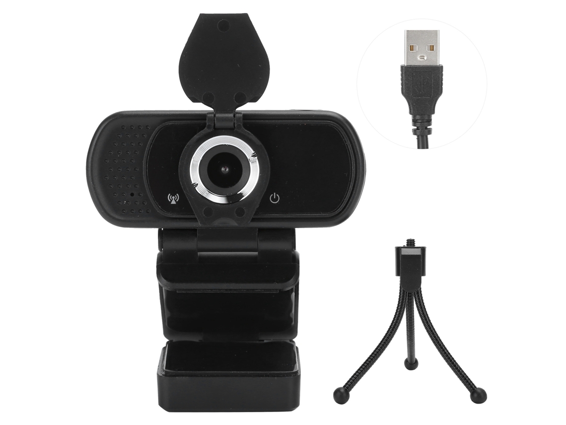 Webcam 1080p Com Microfone Tripé Mini Câmera Usb Sem Driver Acessório Para Computador