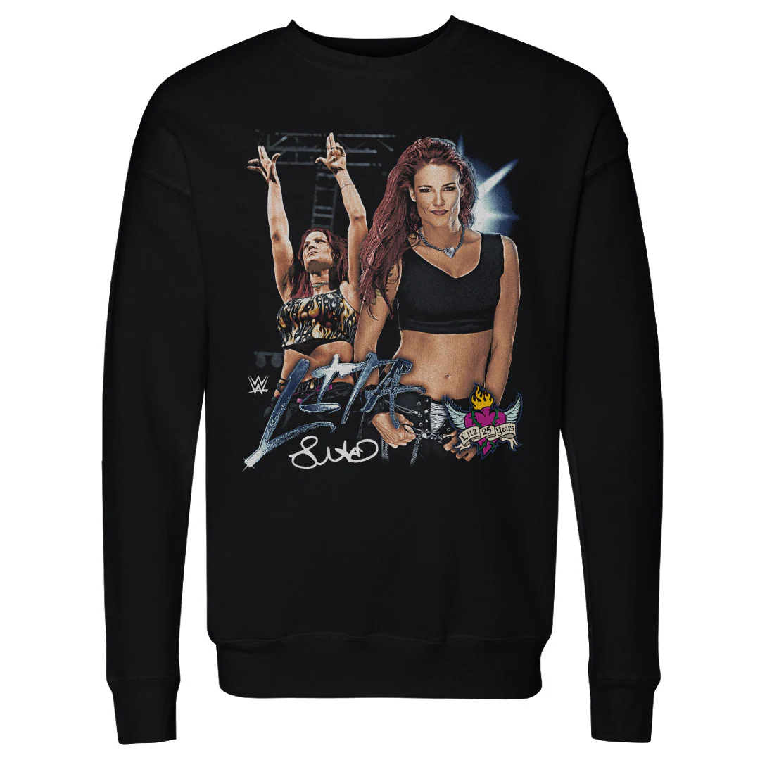 Sweatshirt Rockinstone Wwe Fans Black Lita 25th Anniversary Vintage Pullover Sweatshirt Unisex Adults-xxl