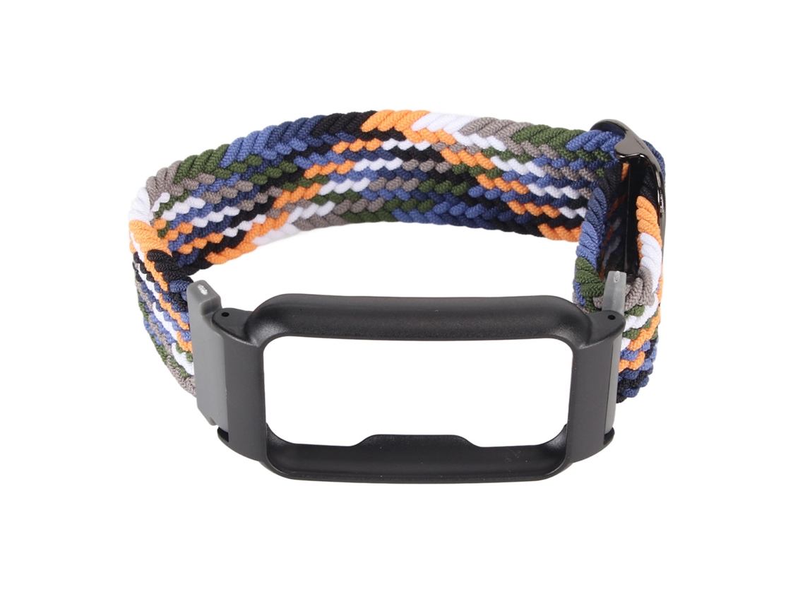 Pulseira de Relógio com Capa Elástica Tecida Ajustável para Oppo Free com Moldura Preta