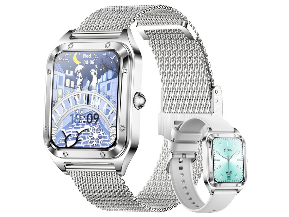 Smart Watch SHAH ARPAN Resistente À Água com Controle de Voz Prata