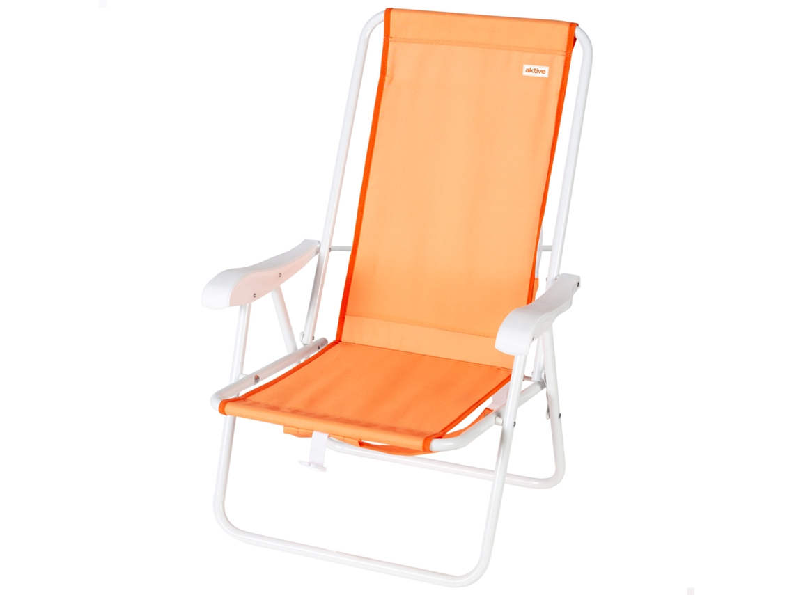 Aktive Beach Cadeira De Praia Dobrável Laranja Com Mochila 44x40x81cm