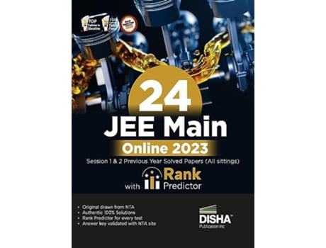 Livro 24 Jee Main Online 2023 Session 1 amp 2 Previous Year Solved Papers with Rank Predictor de Disha Experts (Inglês)