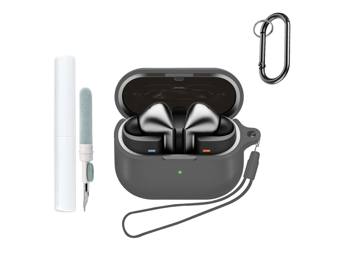 Limpeza E Capa Estojo Silicone Para Samsung Galaxy Buds 3 Pro Fones De Ouvido Não Incluídos Digitallab (cinza)