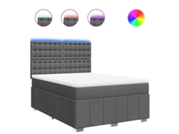 Box Spring Bed, Box Spring Beds Vidaxl Cinzeto Tecido (140 X 190 Cm)