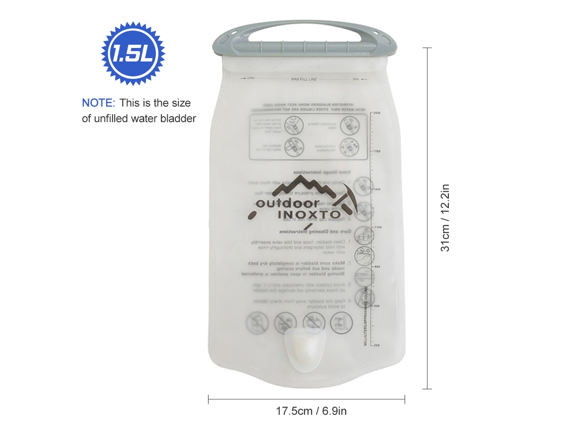 Bolsa De Água Hidratação 1,5l Sem Vazamentos Para Mochila De Hidratação Ciclismo Trekking Corrida Escalada