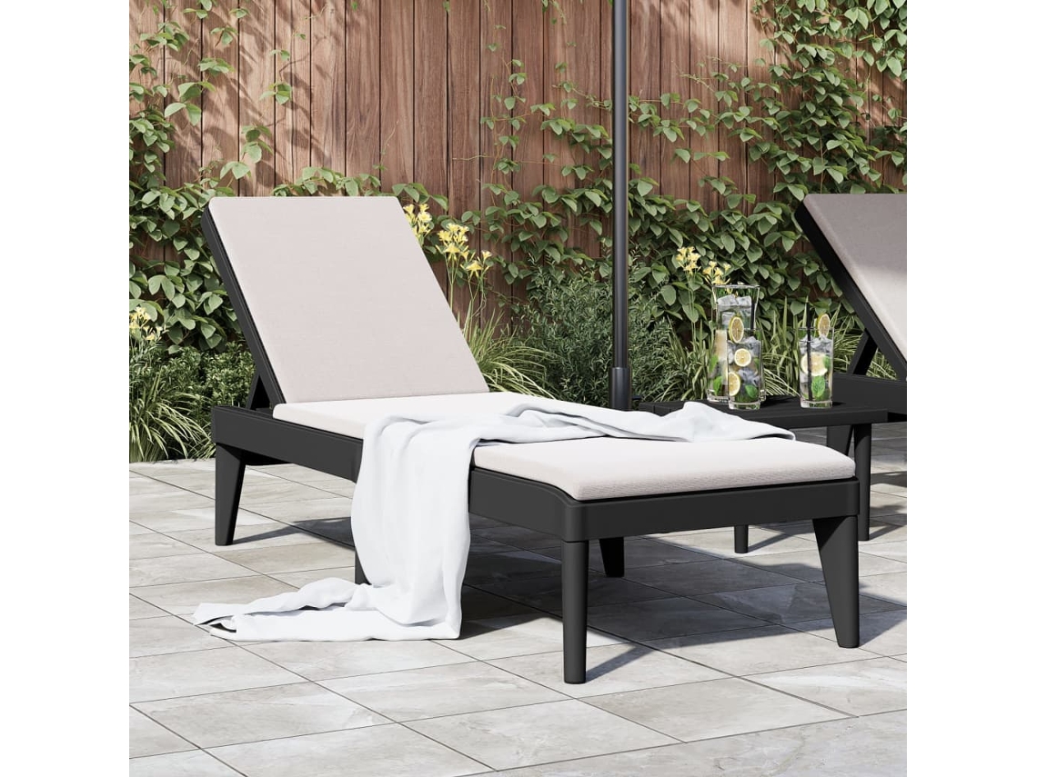 Vidaxl Espreguiçadeira 186x60x29 Cm Pp Antracite