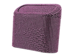Tampa de carro compacta e brilhante em plástico com decoração de strass para organização.