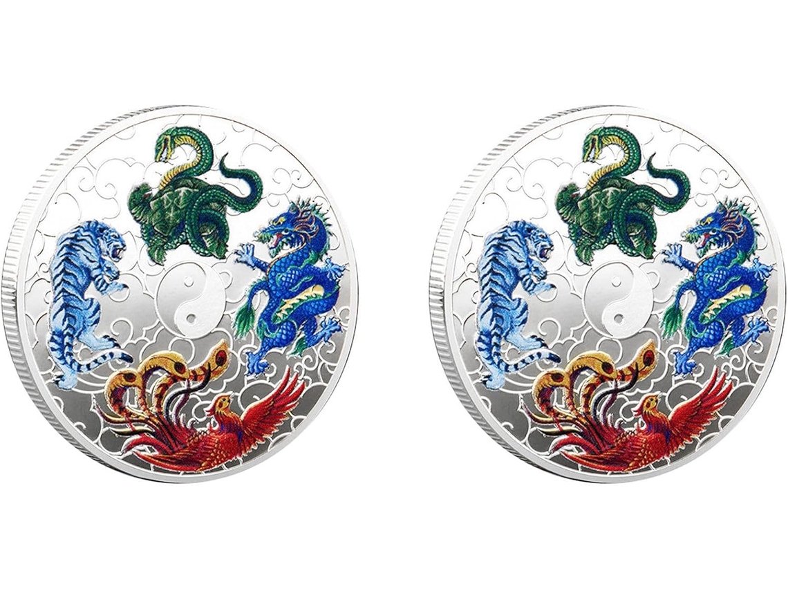 Conjunto de 2 Peças com Figuras de Criaturas Míticas Antigas e Porta bilhetes de Loteria. SFUSHOS