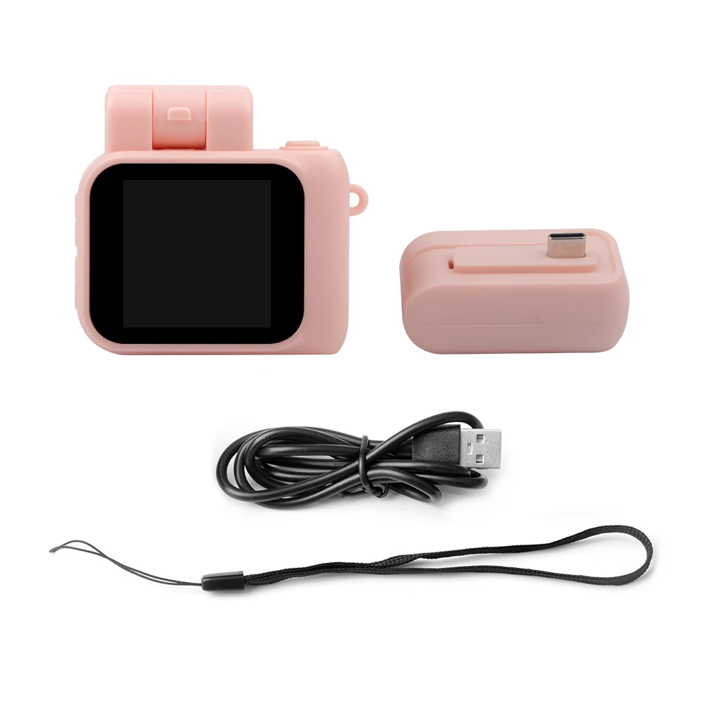 Mini Câmera Slr Infantil com Flash e Compartimento para Bateria, 1080p, Tela Lcd MDUG (rosa + Bateria 16 Gb)