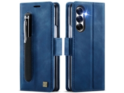 Capa De Couro Para Celular Com Compartimento Para Cartãoazul - Samsung Z Fold6