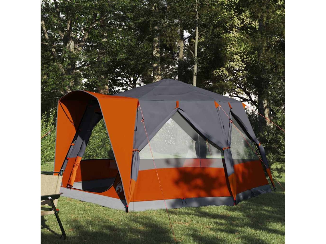Vidaxl Barraca De Acampamento Para 5 Pessoas Cinza E Laranja