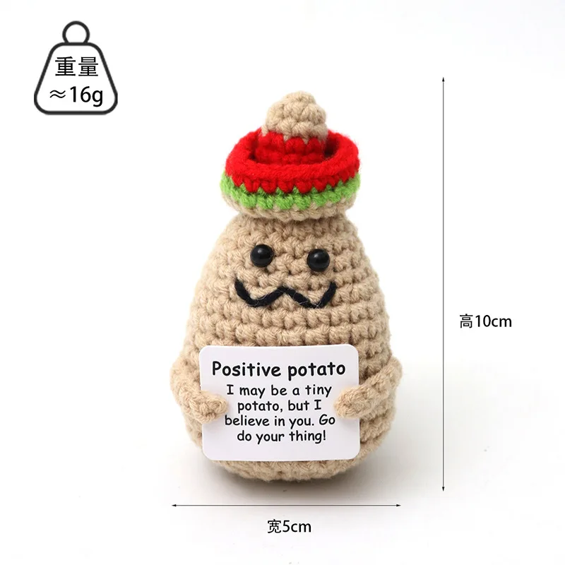 Boneca De Crochê De Batata Para Apoio Emocional, Divertida E Com Energia Positiva.