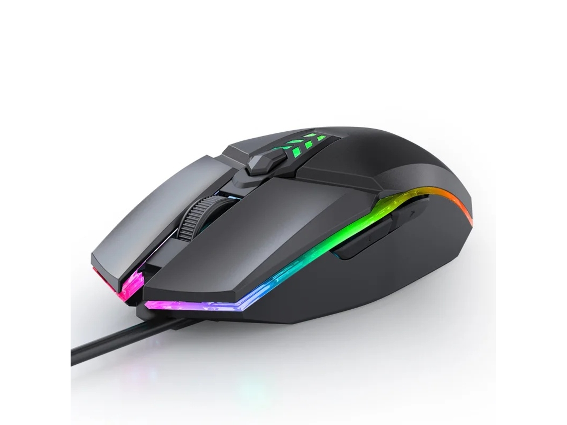 Rato Yizhood Jogos Com Fio 1600 Dpi Óptico 6 Botões Usb Rgb Backlight Mudo Para Laptop Desktop Preto