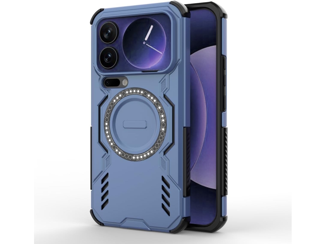 Capa Hexinyigjly Para Xiaomi 17 Pro Max, Com Suporte Azul