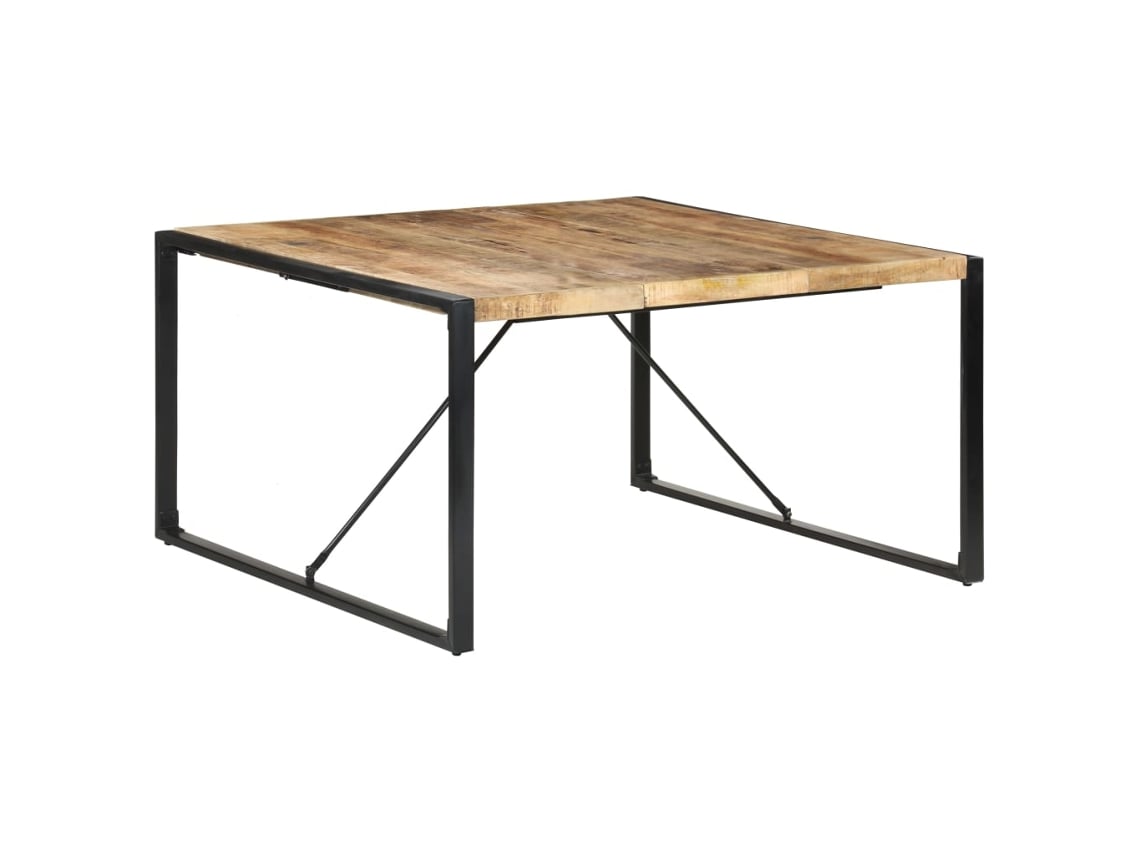 Mesa de Jantar 140X140X75 Cm Madeira de Mangueira Áspera PANGSHIYUAN