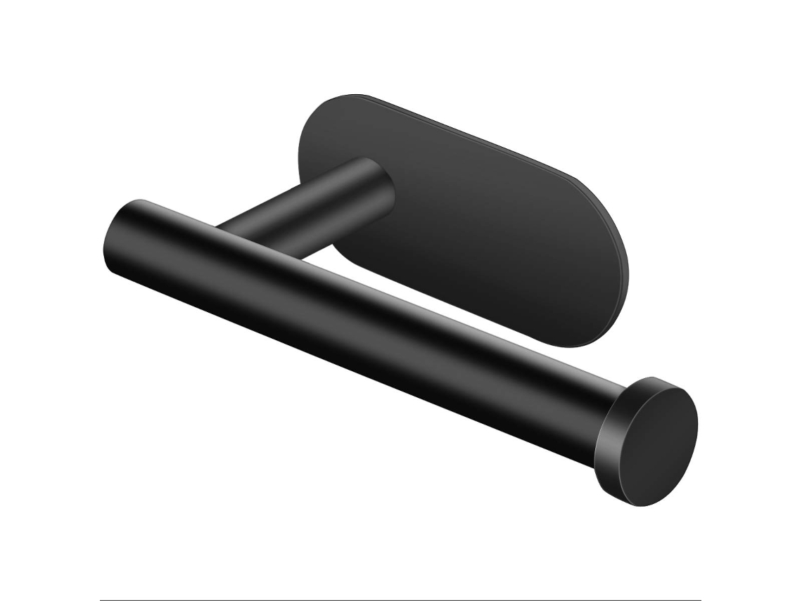 Suporte De Papel Higiênico Adesivo,porta Rolo De Papel De Parede Sem Furos,dispenser De Papel 12.5cm,cor Preta Btforus