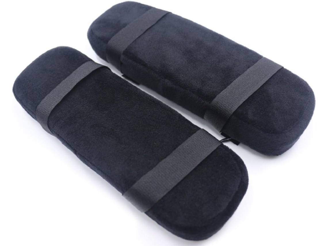 travesseiros de espuma viscoelástica para cotovelos e apoios de braço para cadeiras de mesa e gamers. Travesseiros de apoio de braço Slowmoose (pretas).