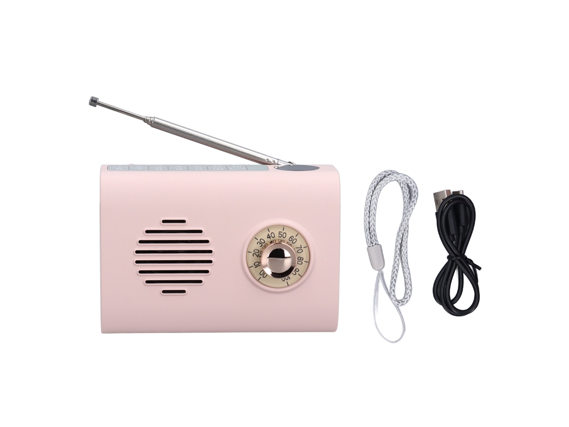 Ats altavoz Bluetooth Mini Solar Portátil com Rádio e Luz Sem Fio para Exterior Rosa