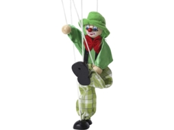 Boneco de Marionete de Palhaço com Corda, Mãos e Pés Móveis, Presente de Natal para Crianças