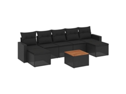 Garden Sofa Set, Garden Sofa Sets Vidaxl Preto Rattan / Vime (n/a)