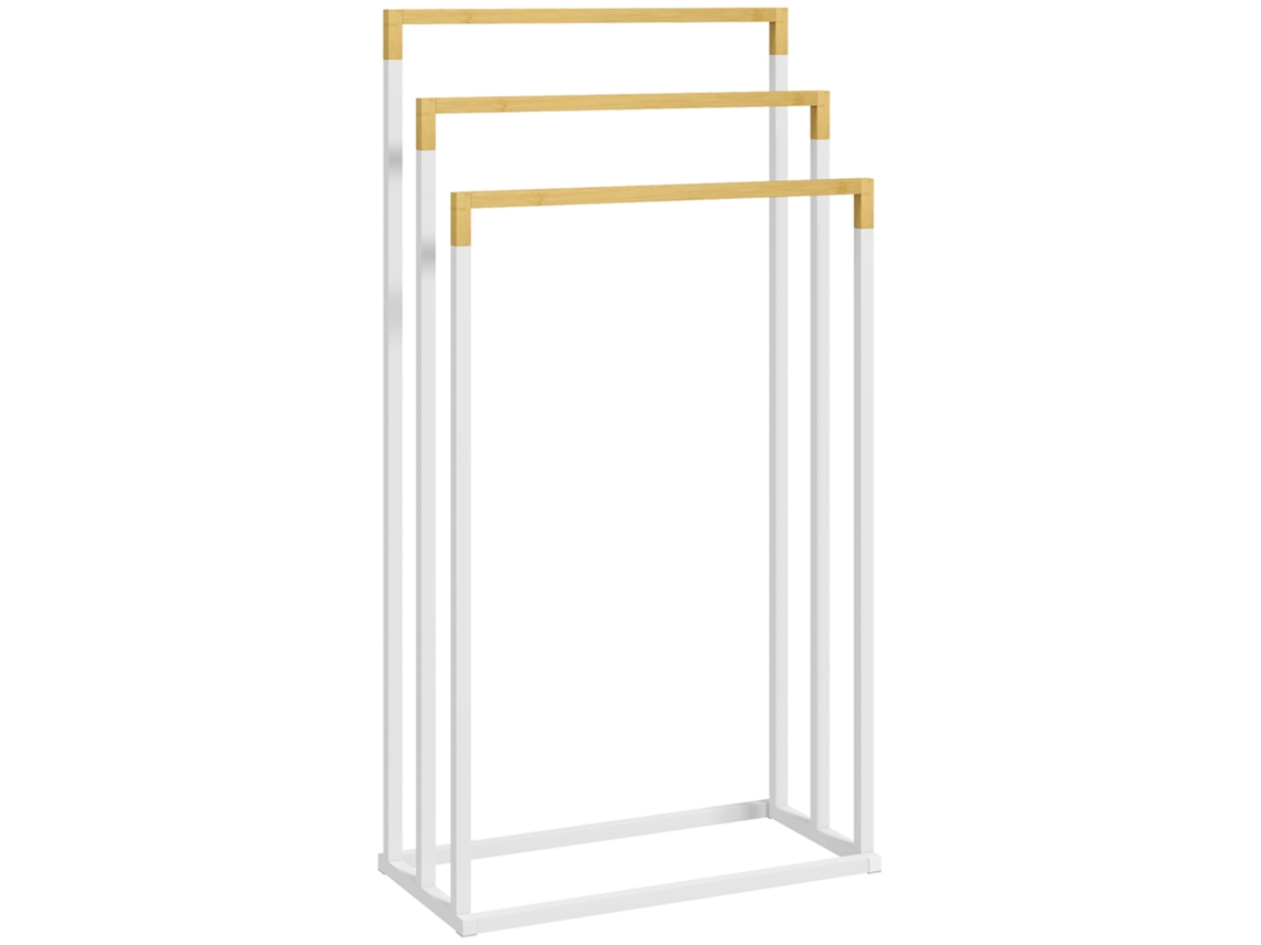 Toalheiro de Pé Aço Cor Branco 45x22,5x86 cm Kleankin