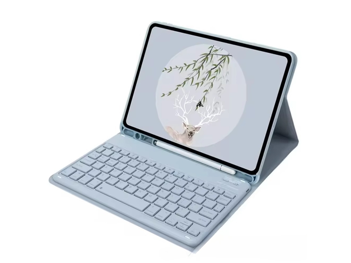 Capa Hexinyigjly Com Teclado Bluetooth Para Samsung Galaxy Tab A9plus Sm-x210/x216/x218 (2023) – 11" Azul