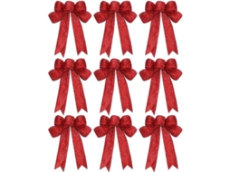 Lazos De Ribbon Navideños Con Brillo Para Decoración De Fiesta Navideña, Árbol Y Regalos