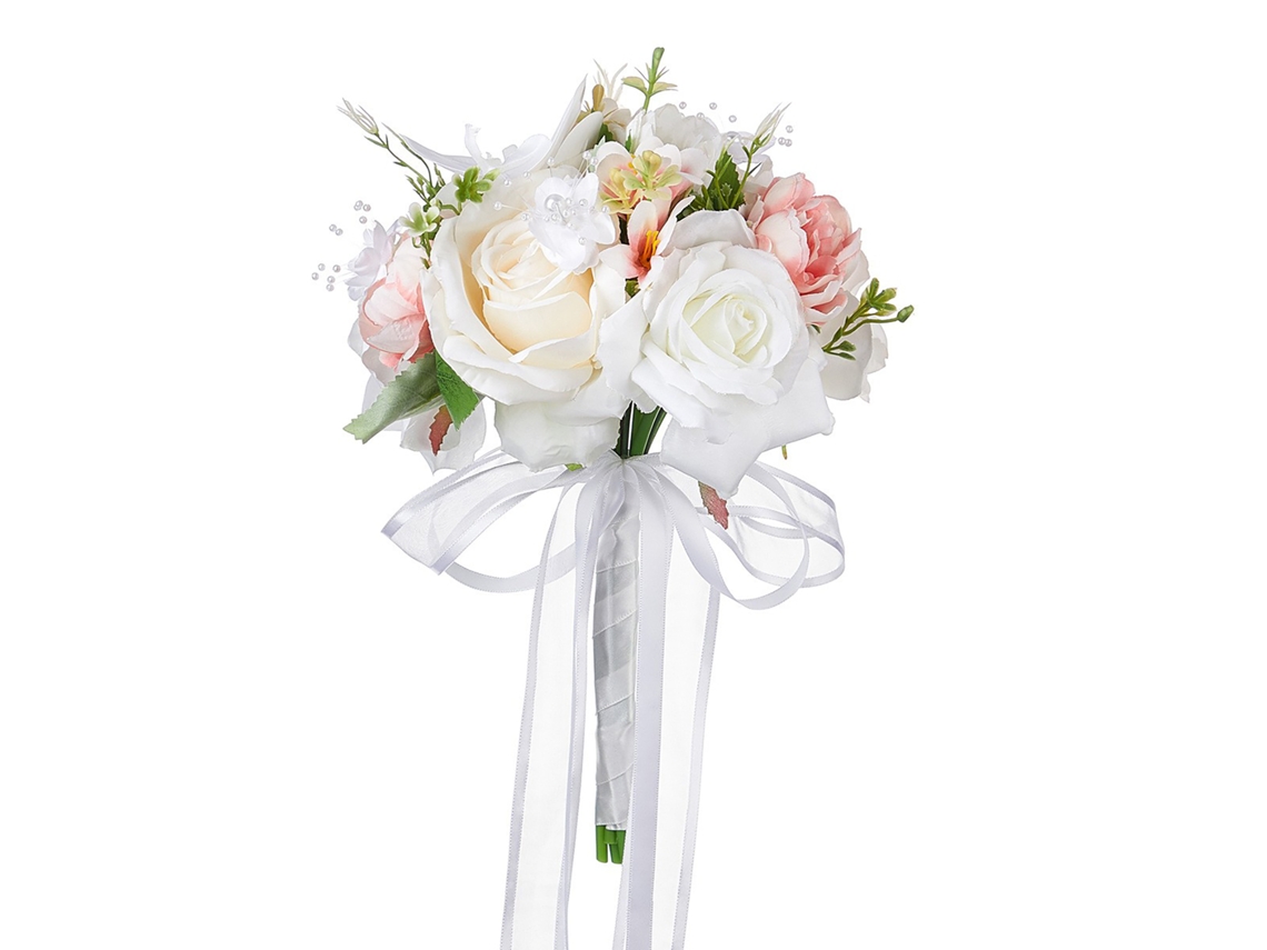 Laxiscreed Buquê De Noiva Champanhe, Rosa E Rosemosa Para Casamento, Cruzado E Elegante