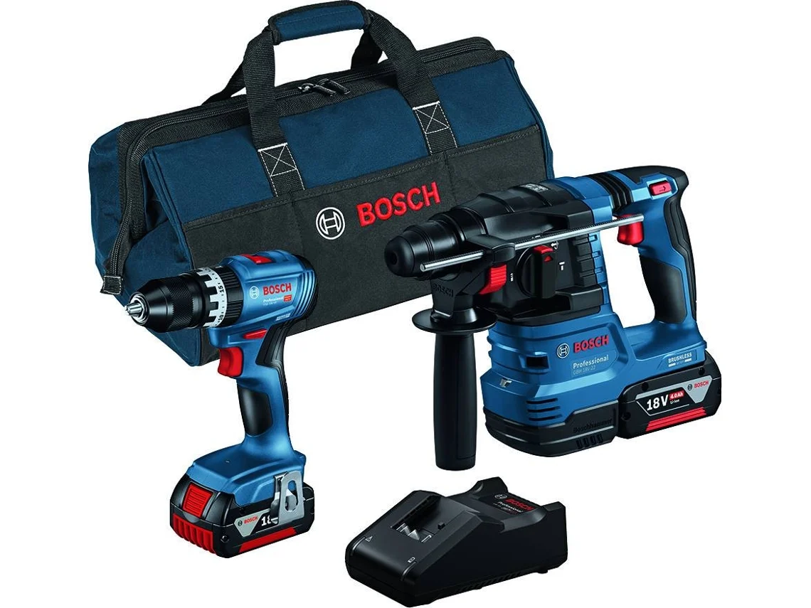 Kit Ferramentas BOSCH PROFISSIONAL GSB18V-45 GBH18V-22+2x4Ah+GAL