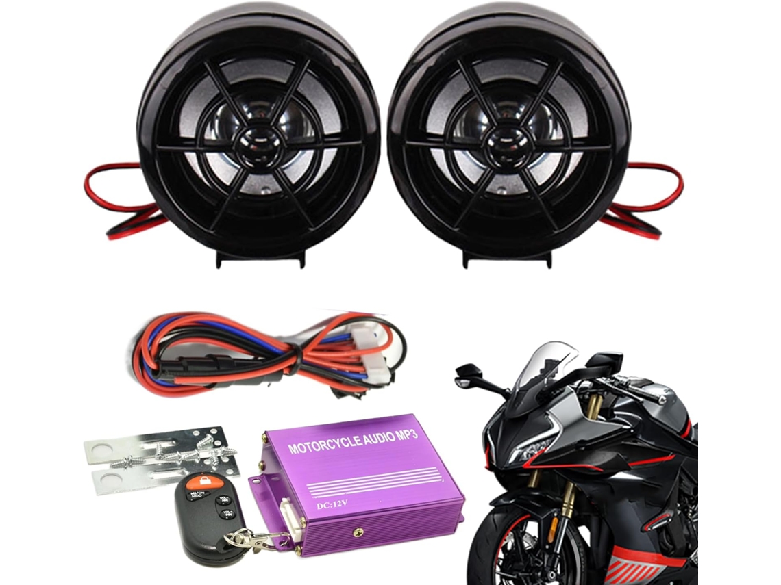 Sistema De Áudio Para Motos Lecteur Audio Compact Para Guidon Com
