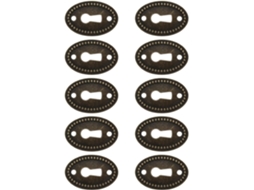 Conjunto De 10 Peças Tampas Ovais Cromadas Para Fechaduras, Em Liga Metálica, Estilo Vintage, Para Portas De Armários