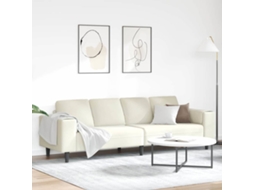 Vidaxl Sofá De Sala De Estar Creme 250 X 77 X 76 Cm