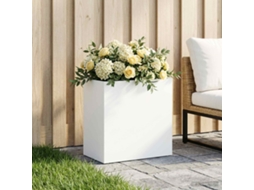 Vidaxl Vaso De Jardim Branco 50 X 30 X 50 Cm Aço Laminado A Frio