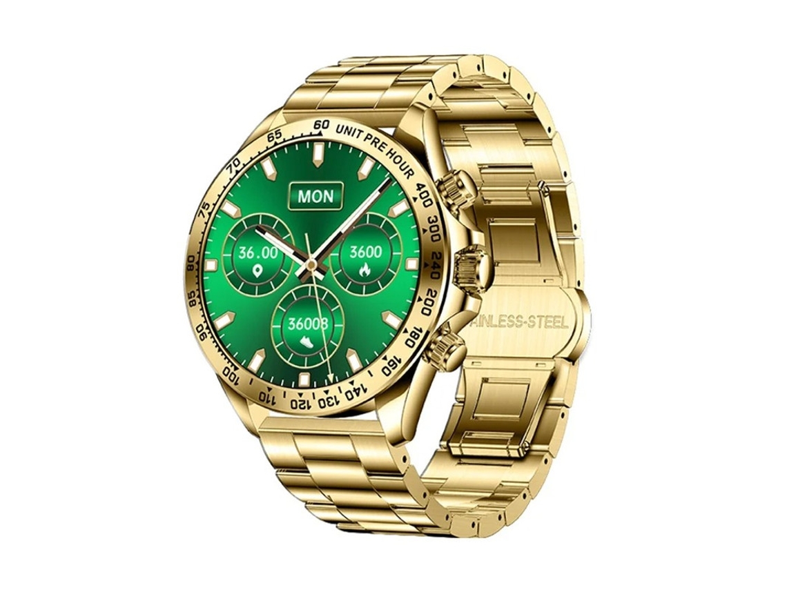 Smartwatch Com Chamada Bluetooth Botão Giratório Monitoramento De Frequência Cardíaca E Pressão Arterial Ouro Yizhood