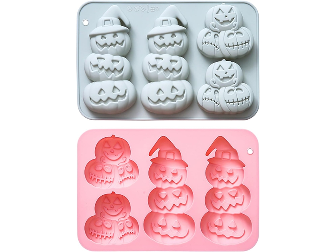 Conjunto De 2 Formas De Silicone Bolo Em Formato De Halloween.