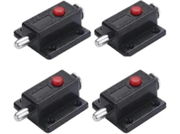 Conjunto de 4 pestillos automáticos com resorte e perilla negra S/MARCA